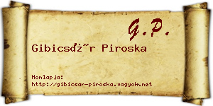 Gibicsár Piroska névjegykártya